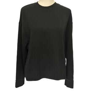 Nike Yoga Soft Fleece Sweatshirt Black Crewneck Loose Fit size XS